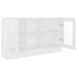 Βιτρίνα Λευκή 120 x 30,5 x 70 εκ. από Επεξ. Ξύλο
