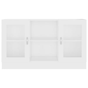 Βιτρίνα Λευκή 120 x 30,5 x 70 εκ. από Επεξ. Ξύλο