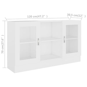 Βιτρίνα Λευκή 120 x 30,5 x 70 εκ. από Επεξ. Ξύλο