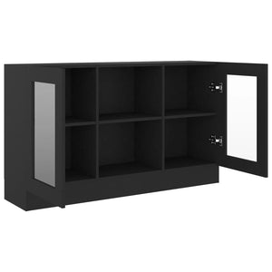Βιτρίνα Μαύρη 120 x 30,5 x 70 εκ. από Επεξ. Ξύλο
