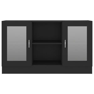 Βιτρίνα Μαύρη 120 x 30,5 x 70 εκ. από Επεξ. Ξύλο