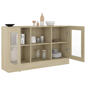 Βιτρίνα Χρώμα Sonoma Δρυς 120 x 30,5 x 70 εκ. από Επεξ. Ξύλο