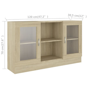 Βιτρίνα Χρώμα Sonoma Δρυς 120 x 30,5 x 70 εκ. από Επεξ. Ξύλο
