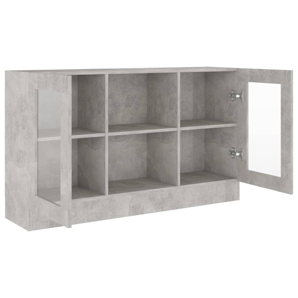 Βιτρίνα Γκρι Σκυροδέματος 120 x 30,5 x 70 εκ. από Επεξ. Ξύλο