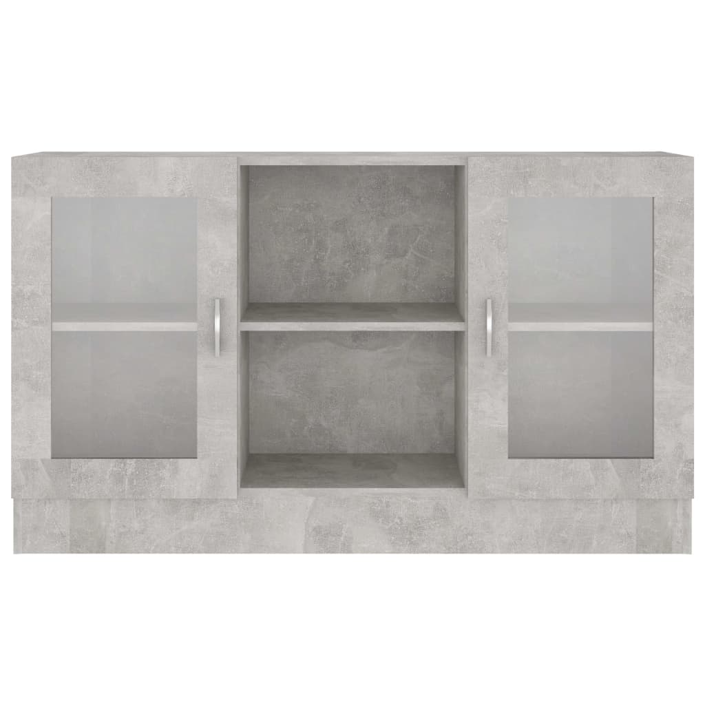 Βιτρίνα Γκρι Σκυροδέματος 120 x 30,5 x 70 εκ. από Επεξ. Ξύλο