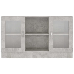 Βιτρίνα Γκρι Σκυροδέματος 120 x 30,5 x 70 εκ. από Επεξ. Ξύλο