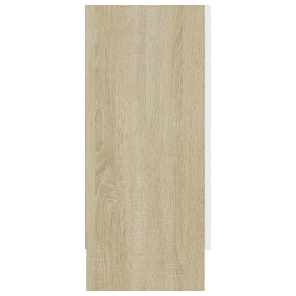 Βιτρίνα Λευκό/Sonoma Δρυς 120 x 30,5 x 70 εκ. από Επεξ. Ξύλο