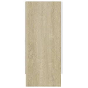 Βιτρίνα Λευκό/Sonoma Δρυς 120 x 30,5 x 70 εκ. από Επεξ. Ξύλο