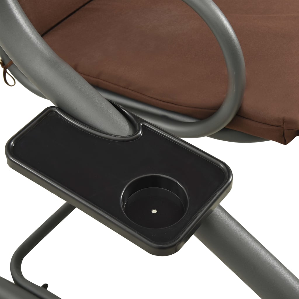 Παγκάκι Κούνια Εξωτερικού Χώρου Χρώμα Coffee με Σκίαστρο