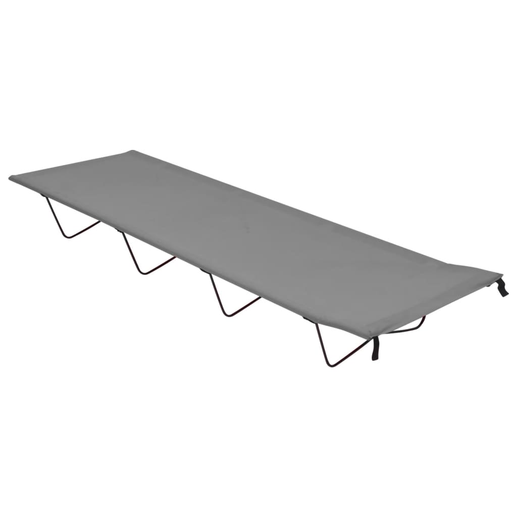 Κρεβάτι Κάμπινγκ Γκρι 180x60x19εκ. Ύφασμα Oxford και Ατσάλι