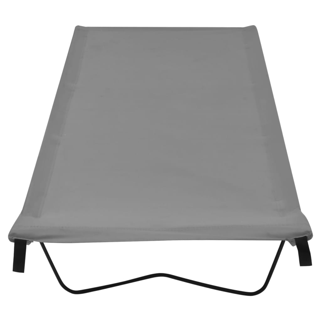 Κρεβάτι Κάμπινγκ Γκρι 180x60x19εκ. Ύφασμα Oxford και Ατσάλι