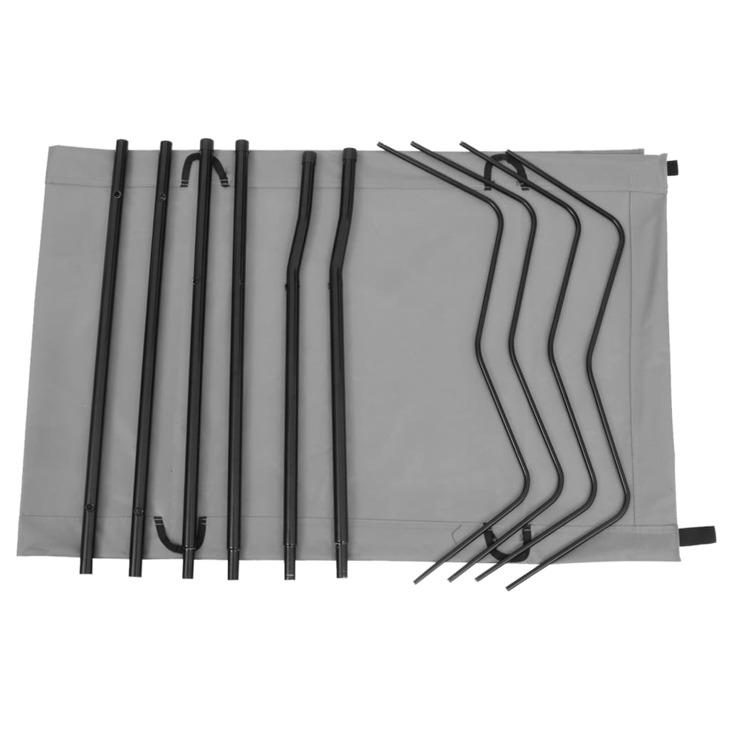Κρεβάτι Κάμπινγκ Γκρι 180x60x19εκ. Ύφασμα Oxford και Ατσάλι