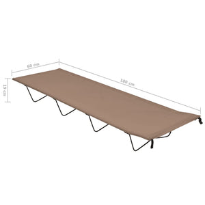 Κρεβάτι Κάμπινγκ Χρώμα Taupe 180x60x19εκ. Ύφασμα Oxford/Ατσάλι