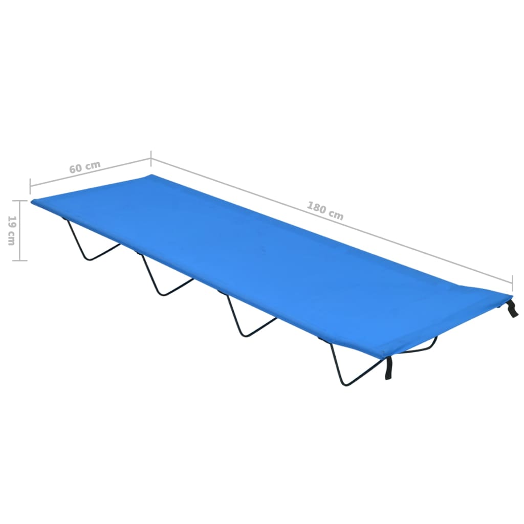 Κρεβάτια Κάμπινγκ 2 τεμ. Μπλε 180x60x19εκ Ύφασ. Oxford/Ατσάλι
