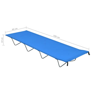 Κρεβάτια Κάμπινγκ 2 τεμ. Μπλε 180x60x19εκ Ύφασ. Oxford/Ατσάλι