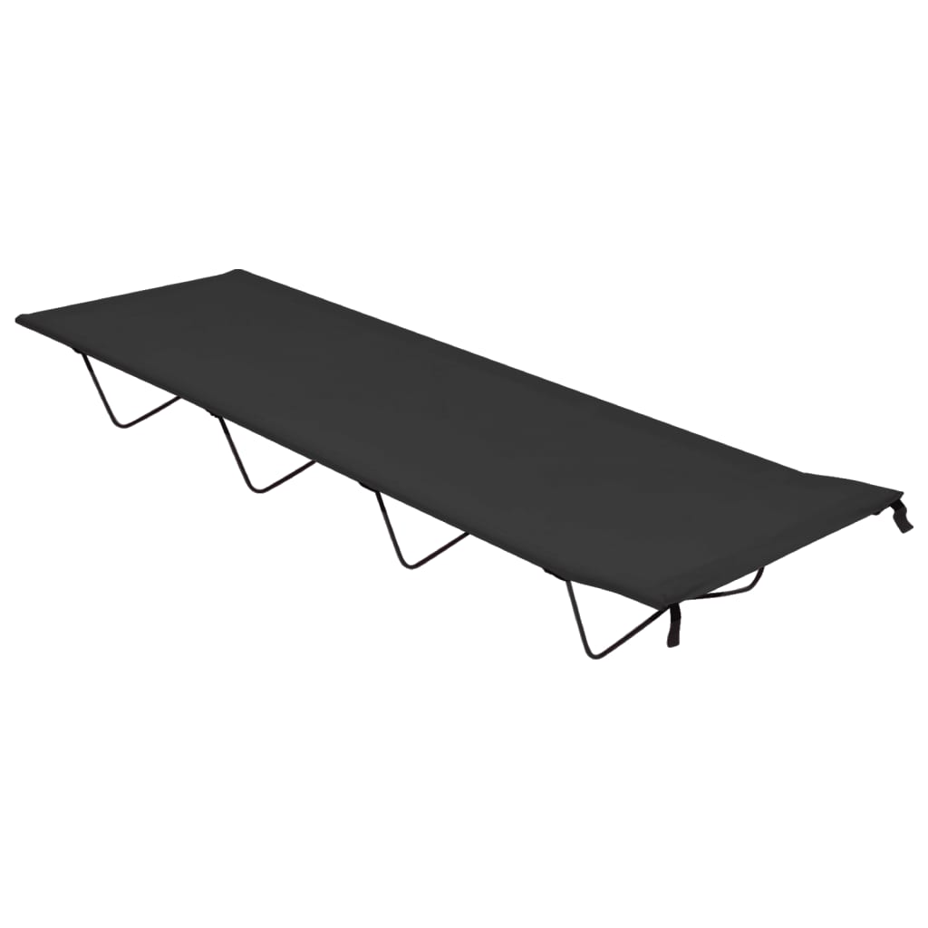 Κρεβάτια Κάμπινγκ 2 τεμ Μαύρα 180x60x19 εκ Ύφασ. Oxford/Ατσάλι