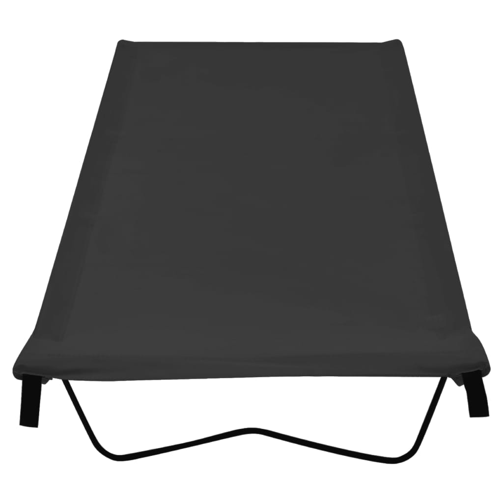 Κρεβάτια Κάμπινγκ 2 τεμ Μαύρα 180x60x19 εκ Ύφασ. Oxford/Ατσάλι