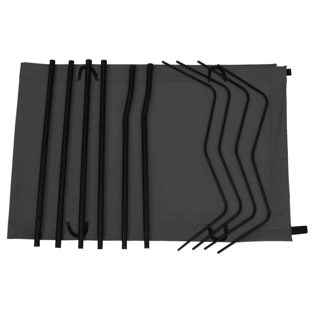 Κρεβάτια Κάμπινγκ 2 τεμ Μαύρα 180x60x19 εκ Ύφασ. Oxford/Ατσάλι