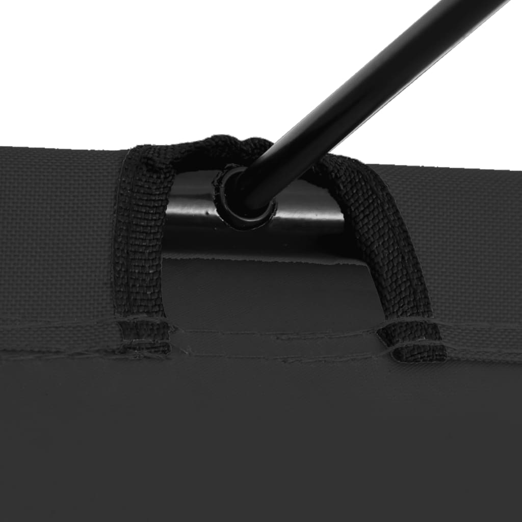 Κρεβάτια Κάμπινγκ 2 τεμ Μαύρα 180x60x19 εκ Ύφασ. Oxford/Ατσάλι
