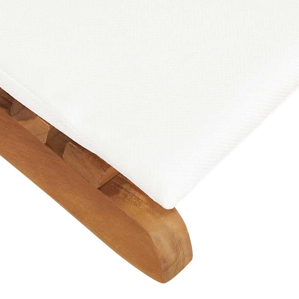 Ξαπλώστρα Πτυσσόμενη από Μασίφ Ξύλο Teak με Λευκό Κρεμ Μαξιλάρι - PAKOBAZAAR