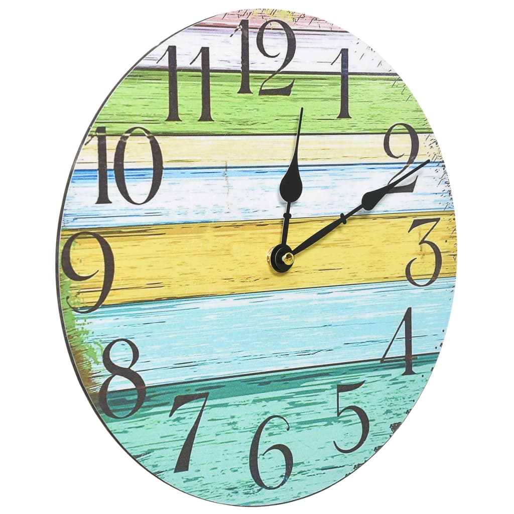325176  Wall Clock Multicolour 30 cm MDF