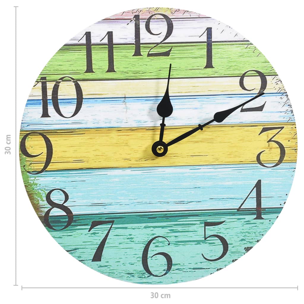 325176  Wall Clock Multicolour 30 cm MDF