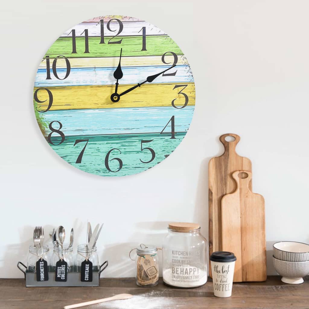 325176  Wall Clock Multicolour 30 cm MDF