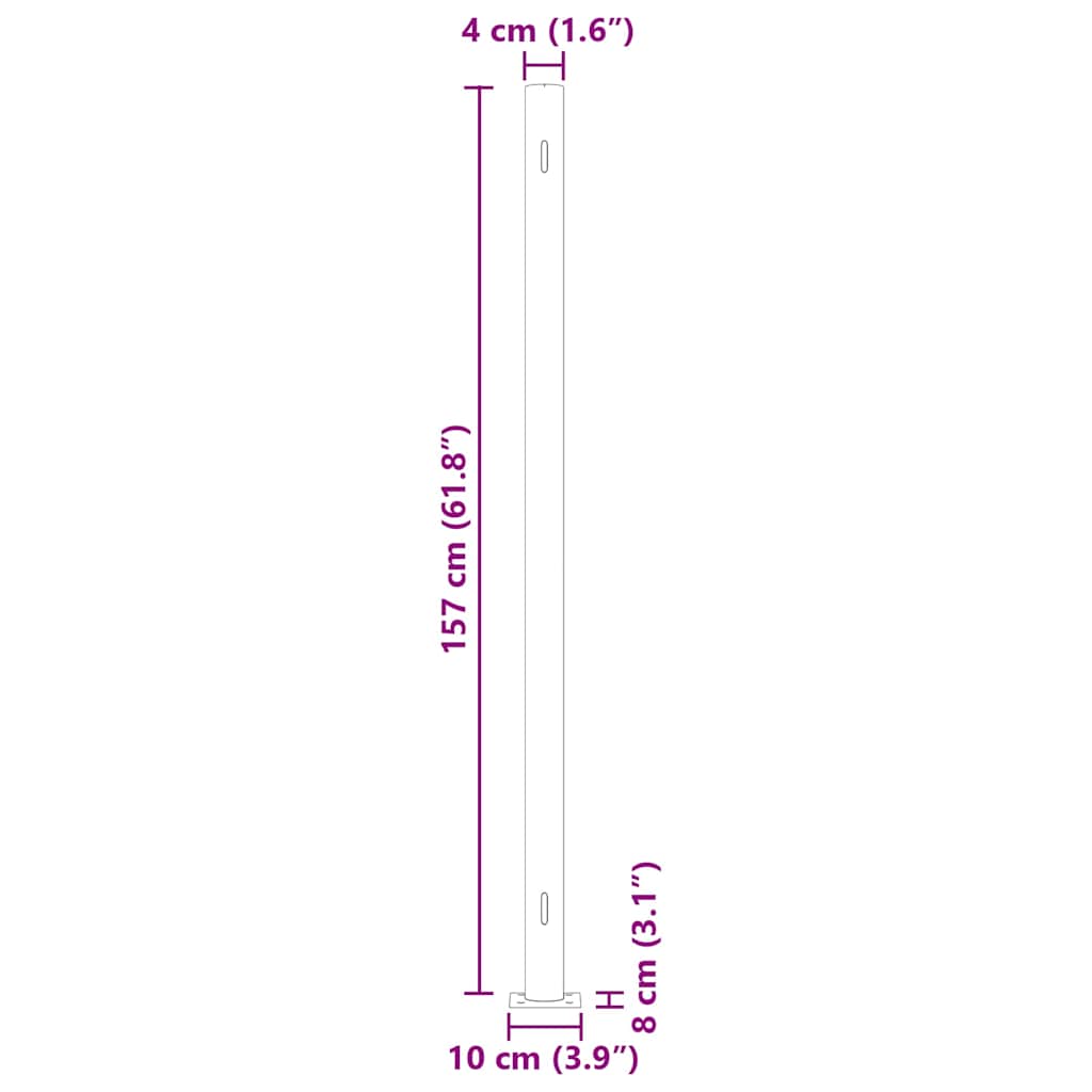 Σκίαστρο Πλαϊνό Συρόμενο Βεράντας Γκρι 600 x 160 εκ.