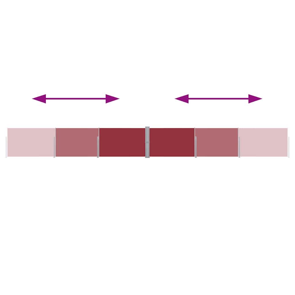 Σκίαστρο Πλαϊνό Συρόμενο Βεράντας Κόκκινο 140 x 1200 εκ.