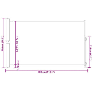 Σκίαστρο Πλαϊνό Συρόμενο Βεράντας Μπλε 180 x 300 εκ.