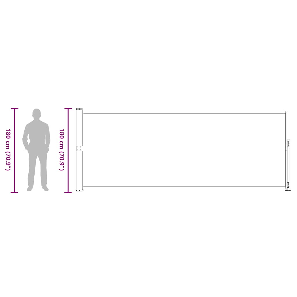 Σκίαστρο Πλαϊνό Συρόμενο Βεράντας Γκρι 180 x 500 εκ.