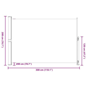 Σκίαστρο Πλαϊνό Συρόμενο Βεράντας Μπλε 200 x 300 εκ.