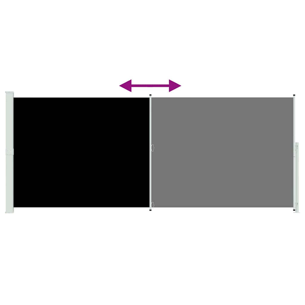 Σκίαστρο Πλαϊνό Συρόμενο Βεράντας Μαύρο 200 x 500 εκ.