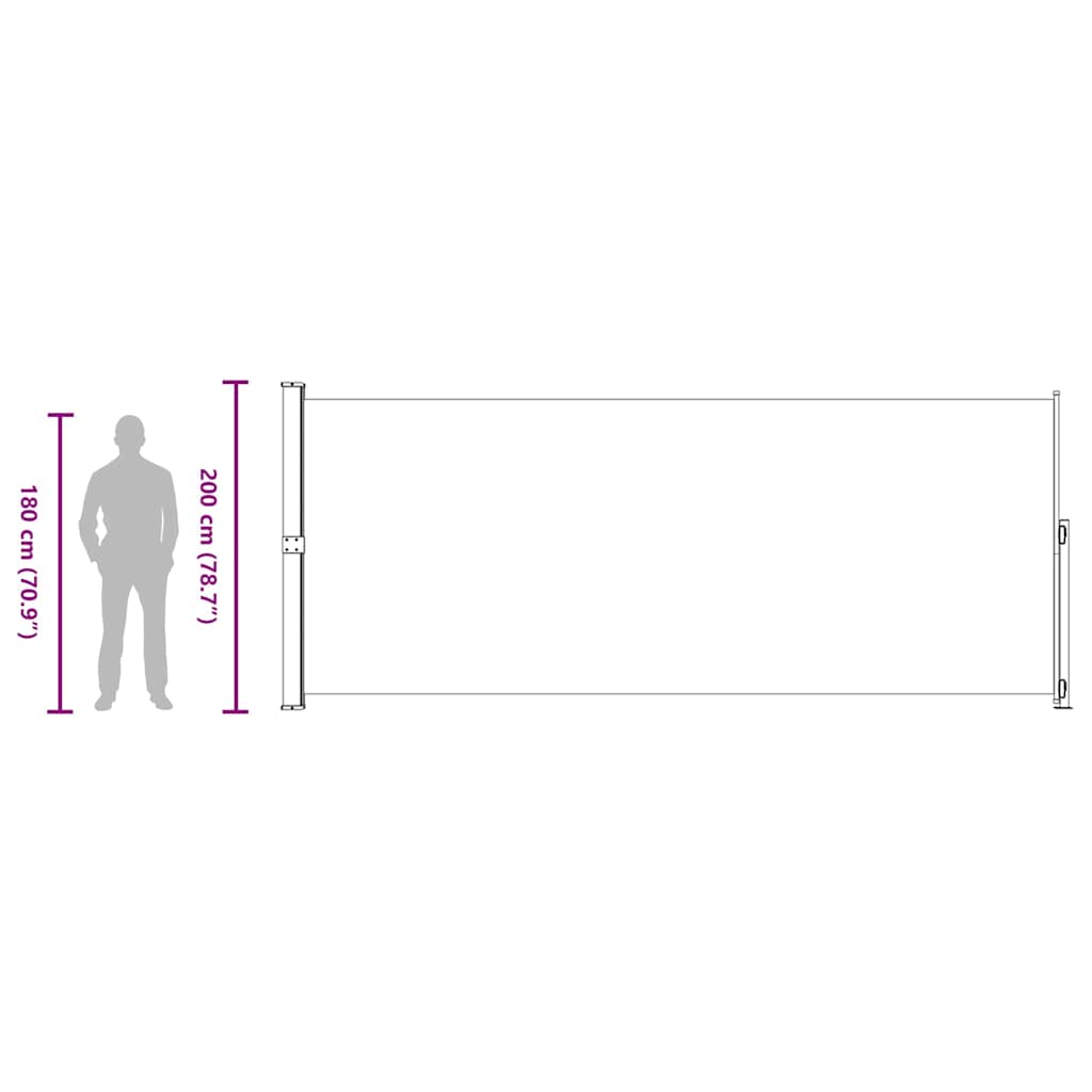 Σκίαστρο Πλαϊνό Συρόμενο Βεράντας Μπλε 200 x 500 εκ.