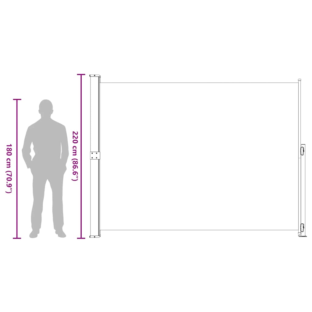 Σκίαστρο Πλαϊνό Συρόμενο Βεράντας Μαύρο 220 x 300 εκ.
