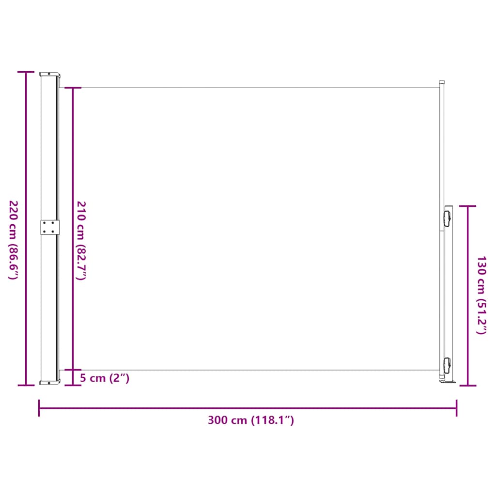 Σκίαστρο Πλαϊνό Συρόμενο Βεράντας Μπλε 220 x 300 εκ. - Pakobazaar