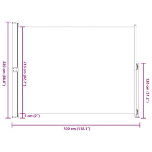 Σκίαστρο Πλαϊνό Συρόμενο Βεράντας Μπλε 220 x 300 εκ. - Pakobazaar