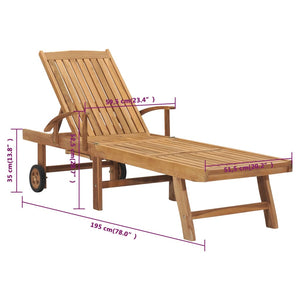 Ξαπλώστρα από Μασίφ Ξύλο Teak