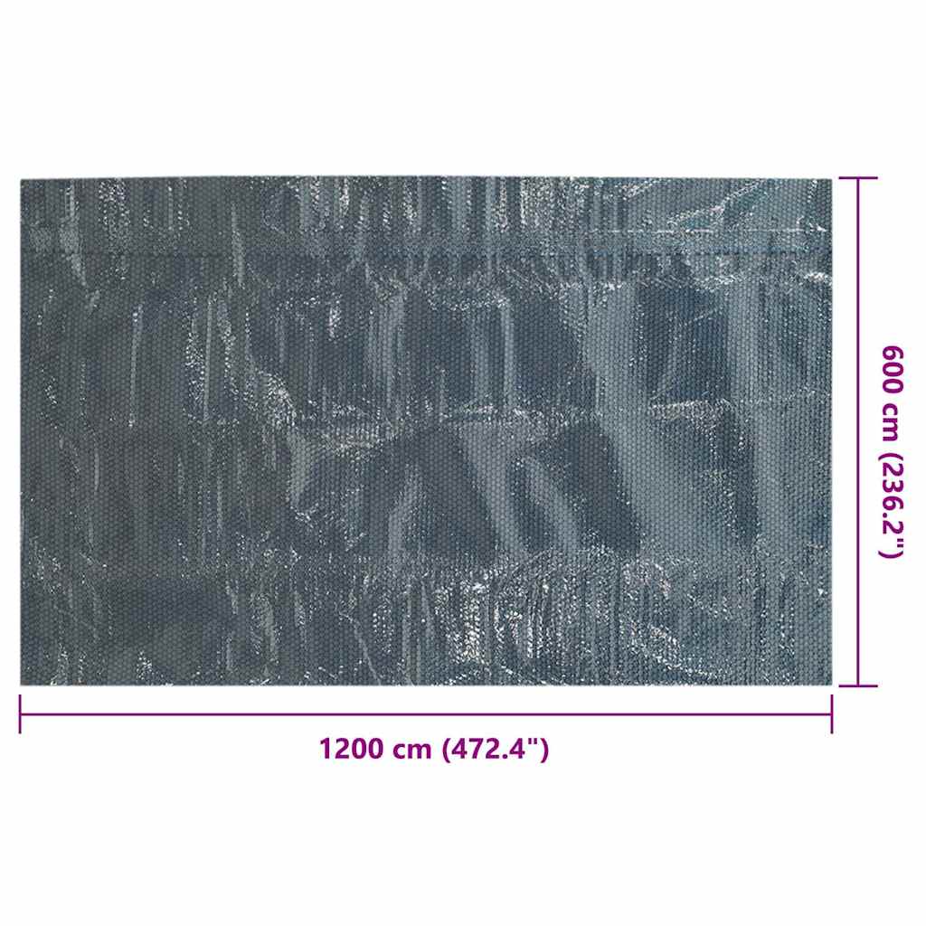Κάλυμμα Πισίνας Ηλιακό Μαύρο/Μπλε 1200x600 εκ. Πολυαιθυλένιο - Pakobazaar