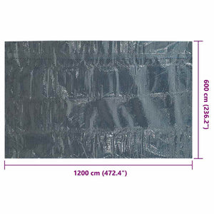 Κάλυμμα Πισίνας Ηλιακό Μαύρο/Μπλε 1200x600 εκ. Πολυαιθυλένιο - Pakobazaar