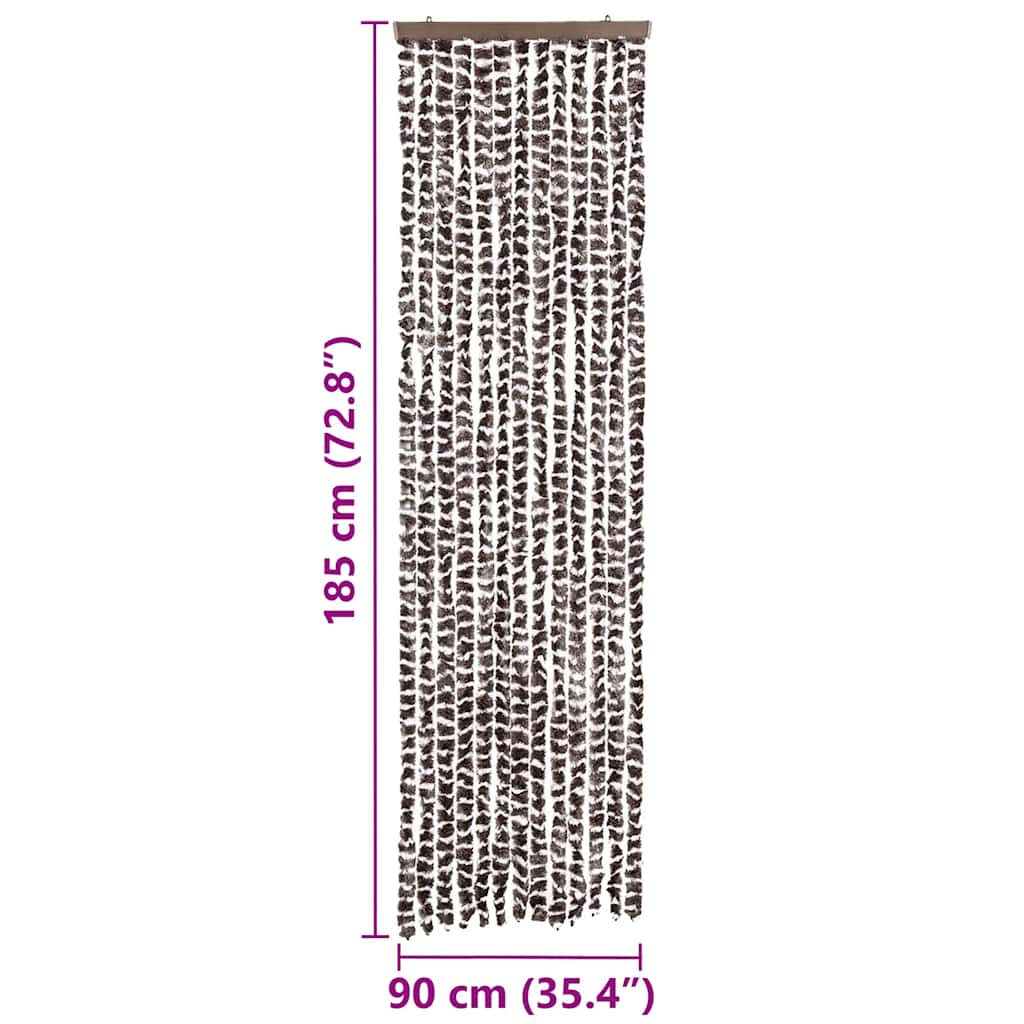 Σήτα - Κουρτίνα Πόρτας Καφέ / Λευκό 56 x 185 εκ. από Σενίλ