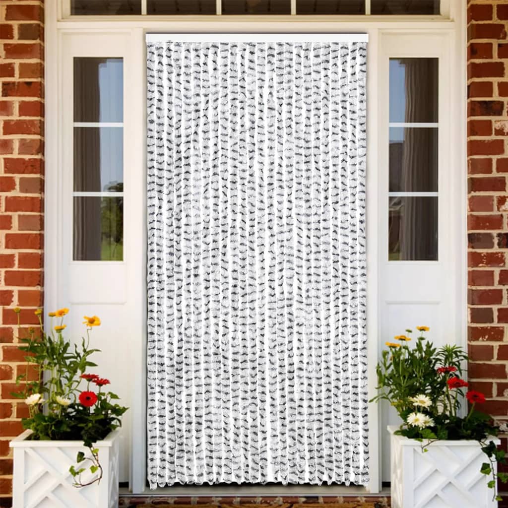 Σήτα - Κουρτίνα Πόρτας Ανοιχτό / Σκούρο Γκρι 100x220 εκ. Σενίλ