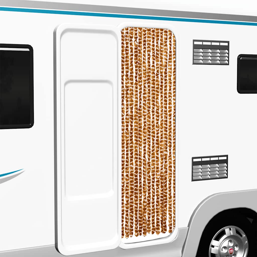 Σήτα - Κουρτίνα Πόρτας Ώχρα / Λευκό 56 x 185 εκ. από Σενίλ