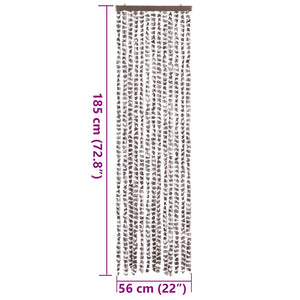 Σήτα - Κουρτίνα Πόρτας Taupe / Λευκό 56 x 185 εκ. από Σενίλ