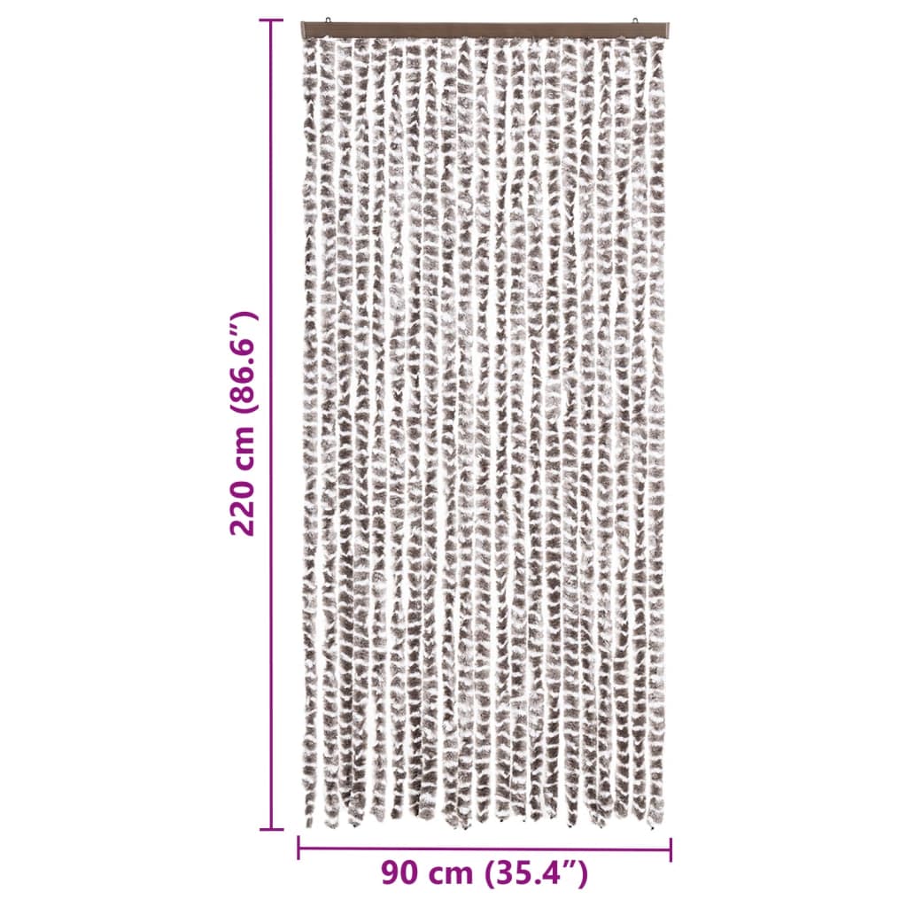 Σήτα - Κουρτίνα Πόρτας Taupe / Λευκό 90 x 220 εκ. από Σενίλ
