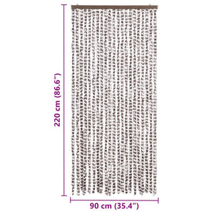 Σήτα - Κουρτίνα Πόρτας Taupe / Λευκό 90 x 220 εκ. από Σενίλ