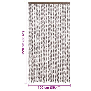 Σήτα - Κουρτίνα Πόρτας Taupe / Λευκό 100 x 220 εκ. από Σενίλ
