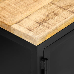 Έπιπλο Τηλεόρασης 130x30x37 εκ. Μασίφ Ακατέργαστο Ξύλο Μάνγκο