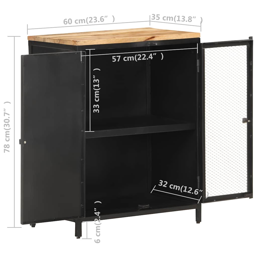 Ντουλάπι 60 x 35 x 78 εκ. από Μασίφ Ακατέργαστο Ξύλο Μάνγκο - Pakobazaar