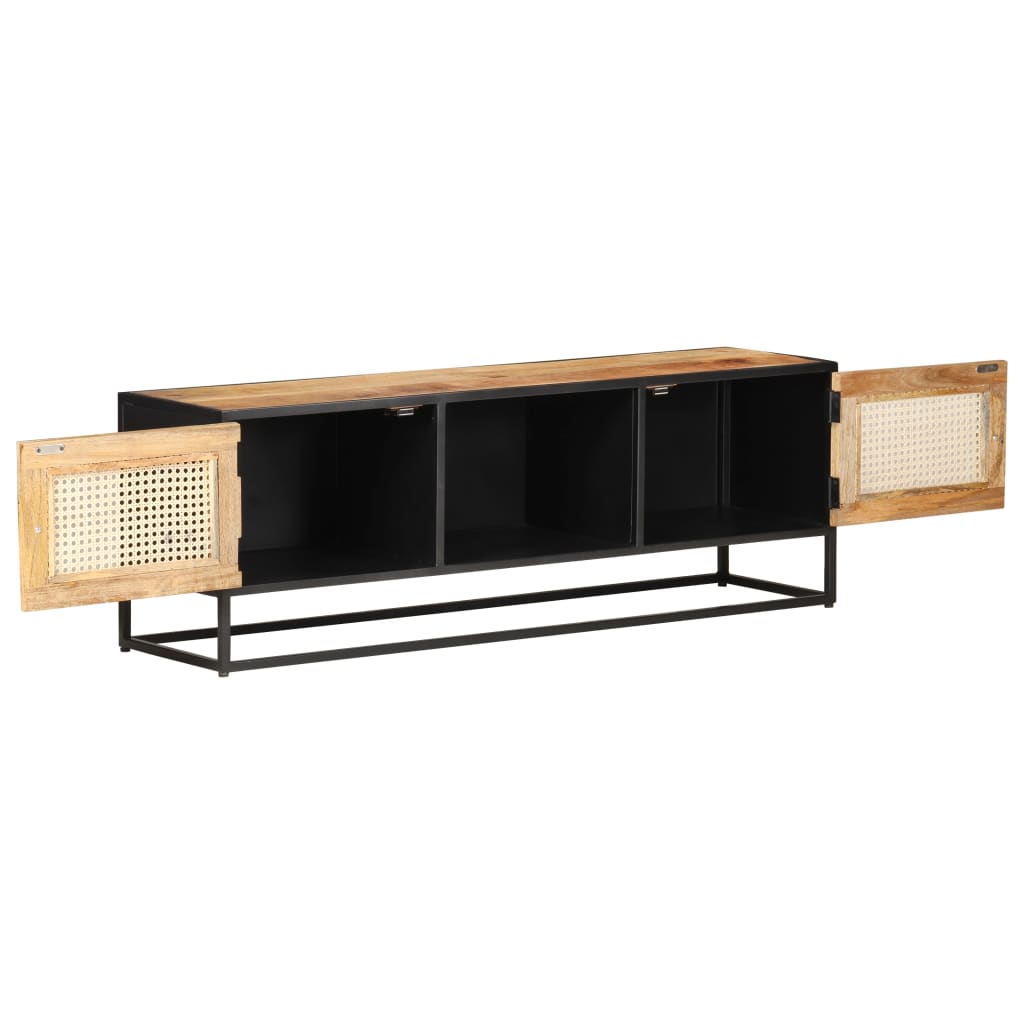 Έπιπλο Τηλεόρασης 120x30x40 εκ. Ξύλο Μάνγκο/Φυσικό Ζαχαροκάλαμο